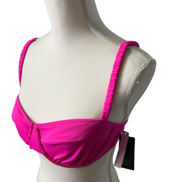 WILD FABLE womens hot pink underwire push up bikini top size M 8/10 NWT - Picture 3 of 3